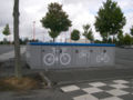 Garage à vélo fermé, sur un parking relai du tramway de Caen.