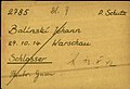 Häftlingsregisterkarte aus dem NS-Konzentrationslager Mauthausen-Gusen mit „Todesrune“ zur Angabe des Todesdatums des Gefangenen (ᛣ 13.X.42).