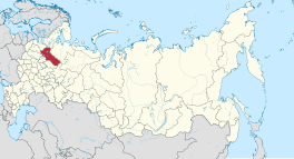 Die ligging van Wologda-oblast in Rusland.