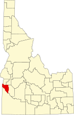 Map of Idaho highlighting Canyon County