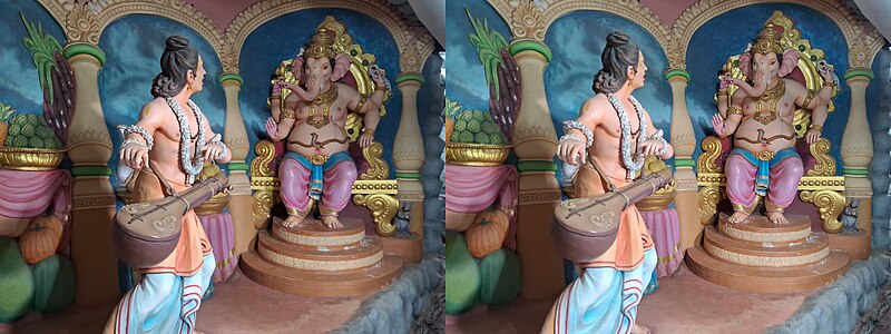 Narada requesting Lord Ganesha to trick Ravana