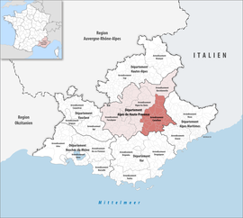 Location within the region Provence-Alpes-Côte d'Azur