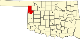 Locatie van Ellis County in Oklahoma