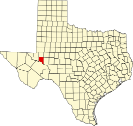 Locatie van Crane County in Texas