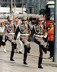 NVA-soldater vid Neue Wache i Berlin sommaren 1990.