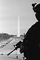 Image 39Black-and-white photograph of a National Guardsman looking over the Washington Monument in Washington D.C., on January 21, 2021, the day after the inauguration of Joe Biden as the 46th president of the United States (from Photojournalism)