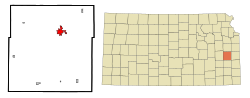 Location within Anderson County and Kansas