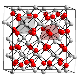 Kristalstructuur van europium(III)oxide __ Eu3+     __ O2−