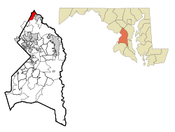 Location of West Laurel, Maryland (using 1990 and 2000 Census Bureau boundaries)