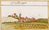 Wendlingen 1683 (Kieser), Burg links oberhalb der Kirche