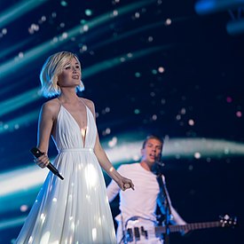 Az orosz versenyző, Polina Gagarina; második helyezett