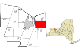 Location in Monroe County and the state of New York.