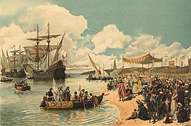 La partida de Vasco da Gama para la India en 1497.