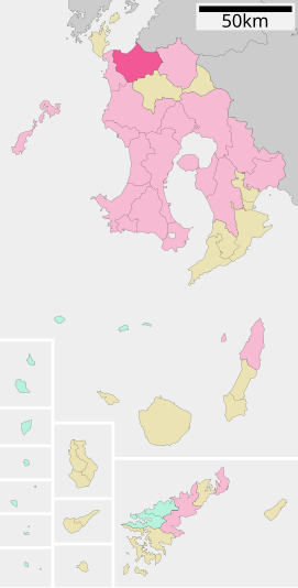 Lokasi Izumi di Prefektur Kagoshima