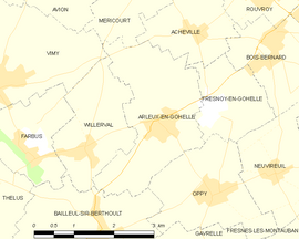 Mapa obce Arleux-en-Gohelle