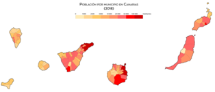 Población por municipio en Canarias