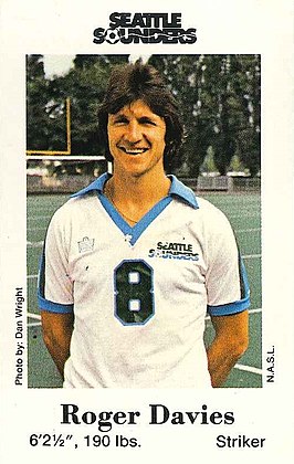 Davies in 1980 als speler van Seattle Sounders