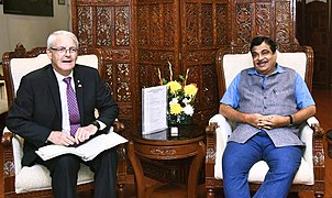 The Minister of Transport, Canada, Mr. Marc Garneau meeting the Union Minister for Road Transport & Highways, Shipping and Water Resources, River Development & Ganga Rejuvenation, Shri Nitin Gadkari, in New Delhi (1).jpg