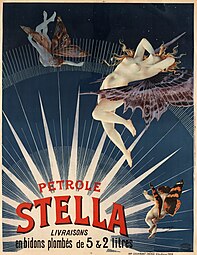 Art Nouveau putti and a nymph on an advertising poster for Pétrole Stella, by Henri Gray, 1897, coloured lithograph, Library of Congress, Washington, D.C., US