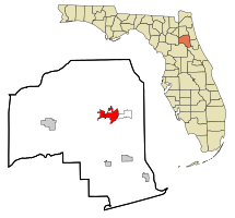 Location in Putnam County and the state of Florida