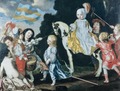 Margarita Juliana Wrangel y sus hermanos. La pintura de 1651 se puede encontrar en Skokloster