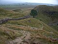 Sycamore Gap: der Abschnitt des Walles zwischen zwei Erhebungen westlich des Meilenkastells 38 (Hotbank)