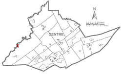 Map showing South Philipsburg in Centre County