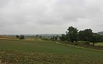 between Kellern and Lehrberg, railway in panorama