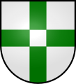 Argent a cross vert quarter pierced of the field