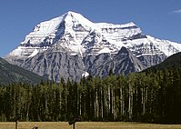 Classic view of Mount Robson from Yellowhead Highway