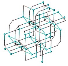 Structure of sodium acetylide [Na+]2C≡C2−.[5] Color code: gray = C, blue = Na.