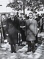 Jacques Cambolive, conseiller général, en compagnie de son prédécesseur à la mairie de Bram, Jacques Le Franc de Pompignan, le 11 novembre 1970.