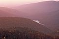 Le lac de barrage Charlottesville Reservoir, dans les montagnes Blue Ridge.