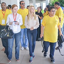 WAY Goodwill Ambassador Masiela Lusha and Secretary General Ediola Pashollari in 2014.jpg