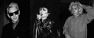 Siouxsie & the Banshees, zleva doprava: Steven Severin, Siouxsie Sioux and Budgie