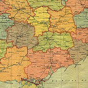 Карта Криворізької округи, адміністративні межі станом на 1 жовтня 1925