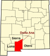 State map highlighting Doña Ana County