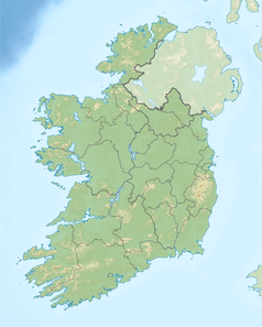 Mapa konturowa Irlandii, na dole znajduje się punkt z opisem „Zatoka Cork”