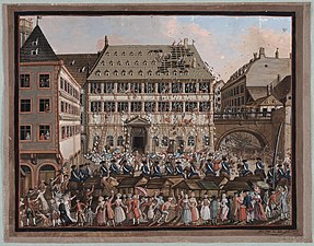 Jean Henri Cless, Scène de pillage de l'ancien hôtel de ville de Strasbourg en 1789.