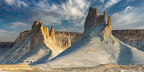 Rock formations of Ustyurt plateau, Zhabayushkan sanctuary, Kazakhstan