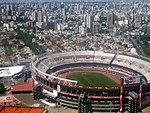 Letecký pohled na stadion Estadio Monumental Antonio Vespucio Liberti