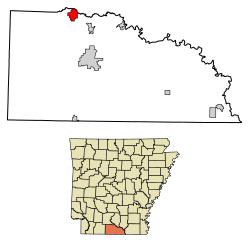 Location of Smackover in Union County, Arkansas.