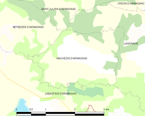 Poziția localității Mauvezin-d'Armagnac