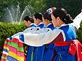 한국어: 진주검무 English: Jinju geommu, the traditional sword dance.