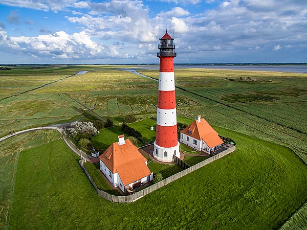 Westerheversand Lighthouse in Schleswig-Holstein, Germany Photograph: Marco Leiter