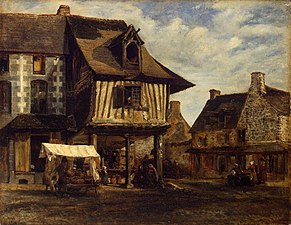 Place du marché en Normandie Théodore Rousseau, vers 1830 Musée de l'Ermitage, Saint-Pétersbourg