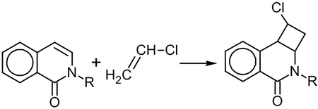 Реакция [2+2] циклоприсоединения винилхлорида к 1-изохинолону