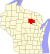 State map highlighting Langlade County