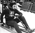 DDR-Meisterschaft 1969: Der Sieger im Einsitzer, Klaus Bonsack (SC Traktor Oberwiesenthal), am Start