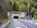 La RN134/E7 à l'entrée du tunnel du Somport côté français.